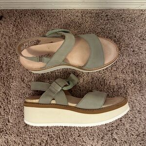 Platform Slingback Sandals in Sage Green